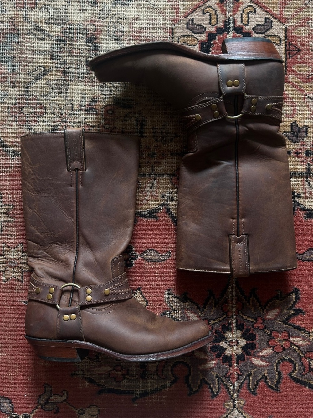 Vintage 90's Boulet Leather Harness Boots
